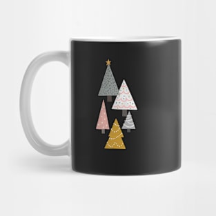 Christmas Trees on Black Mug